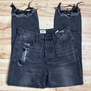 Black wash denim pants.